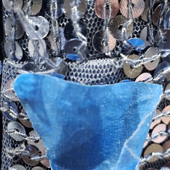 Mac Duggal 10773 - Brooch Detail Evening Gown In Blue Size 10 NWOT MSRP $598 - Picture 10 of 13